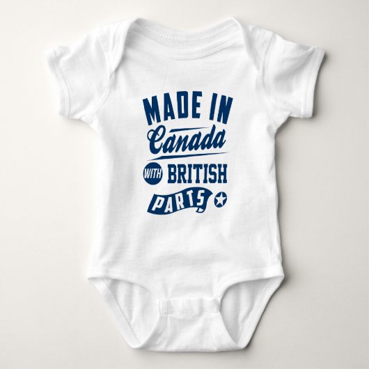 gemaakt in Canada met Britse onderdelen Romper (Voorkant)