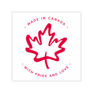 Gemaakt in Canada met trots en liefde - niet te ko Zelfinktende Stempel