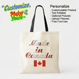 Gemaakt in Canada Natural & Black Budget Canvas ta Tote Bag
