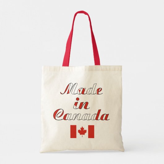 Gemaakt in Canada Natural & Red Budget Canvas tas (Achterkant)