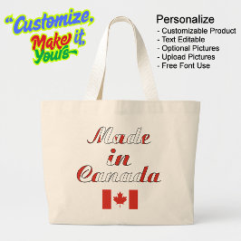 Gemaakt in Canada Natuurlijke Beige Jumbo Canvas t Grote Tote Bag