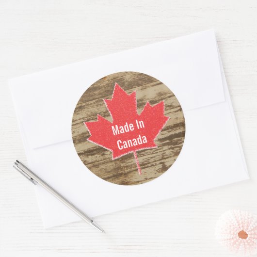 Gemaakt in Canada rustieke Sticker (Envelop)