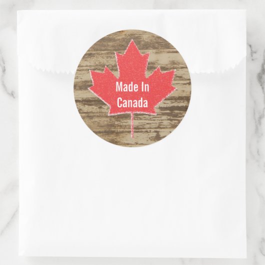 Gemaakt in Canada rustieke Sticker (Tas)