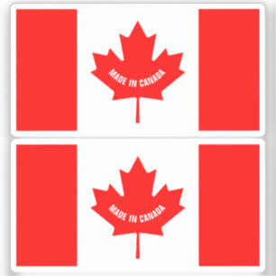 Gemaakt in Canada vinyl stickers met Canadese vlag