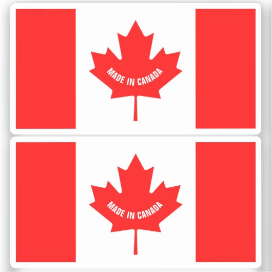 Gemaakt in Canada vinyl stickers met Canadese vlag (Voorkant)