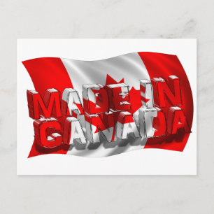 Gemaakt in Canada (vlag achtergrond) Briefkaart