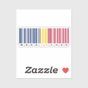 Gemaakt in Chad Barcode Flag Sticker