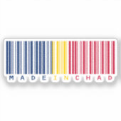 Gemaakt in Chad Barcode Flag Sticker (Voorkant)