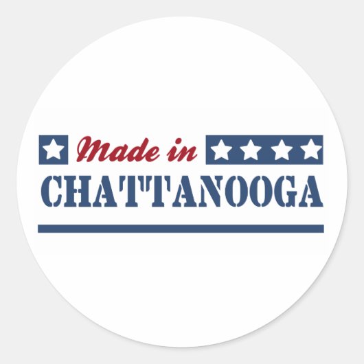 Gemaakt in Chattanooga Ronde Sticker (Voorkant)