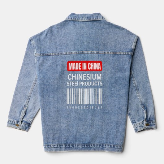 Gemaakt in China ChinesiumSteal Products red Denim Jacket (Achterkant)