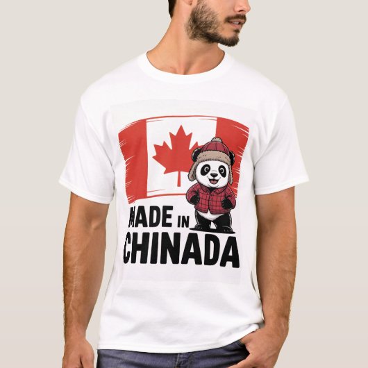 Gemaakt in China Panda - Chinees Canadees T-shirt (Voorkant)