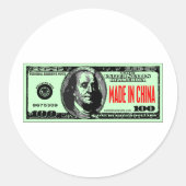 GEMAAKT IN CHINA RONDE STICKER (Voorkant)