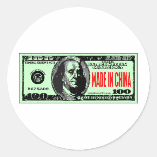 GEMAAKT IN CHINA RONDE STICKER