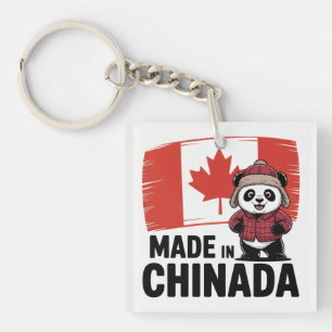 Gemaakt in Chinada Panda – Chinees-Canadees Sleutelhanger