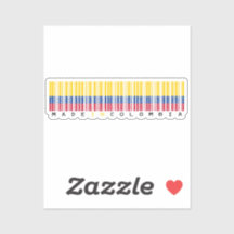 Gemaakt in Colombia Streepjescode Vlag Sticker