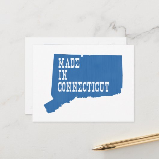 Gemaakt in Connecticut Briefkaart (Voorkant / Achterkant in situ)