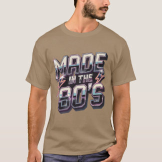 Gemaakt In de 80s Retro Vibes Neon Bliksem vriende T-shirt