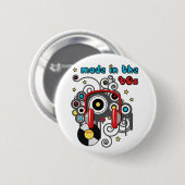 Gemaakt in de jaren 80 ronde button 5,7 cm (Voorkant /achterkant)