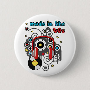 Gemaakt in de jaren 80 ronde button 5,7 cm