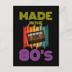 GEMAAKT IN DE JAREN 80 VINTAGE CASSETTEBAND BRIEFKAART