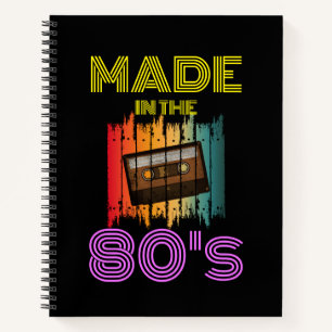 GEMAAKT IN DE JAREN 80 VINTAGE CASSETTEBANDJE NOTITIEBOEK