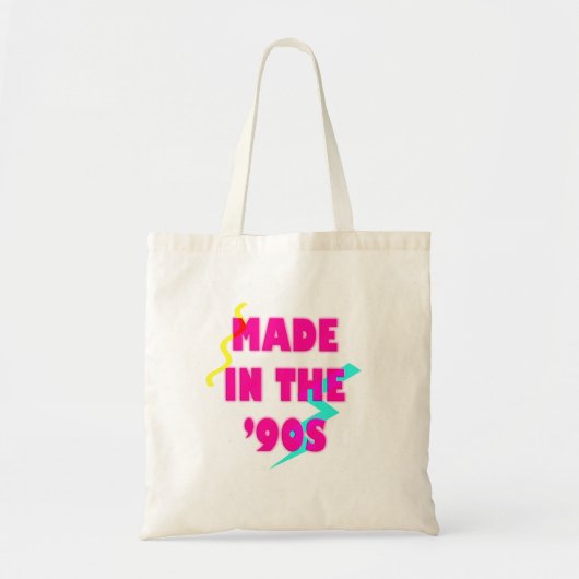 Gemaakt in de jaren '90 retro neon aangepaste verj tote bag (Voorkant)