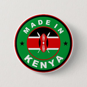 gemaakt in de kenya - ronde van het etiket van het button 5,7 cm