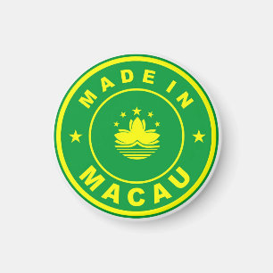 gemaakt in de macau - ronde met de milieukeur voor magneet