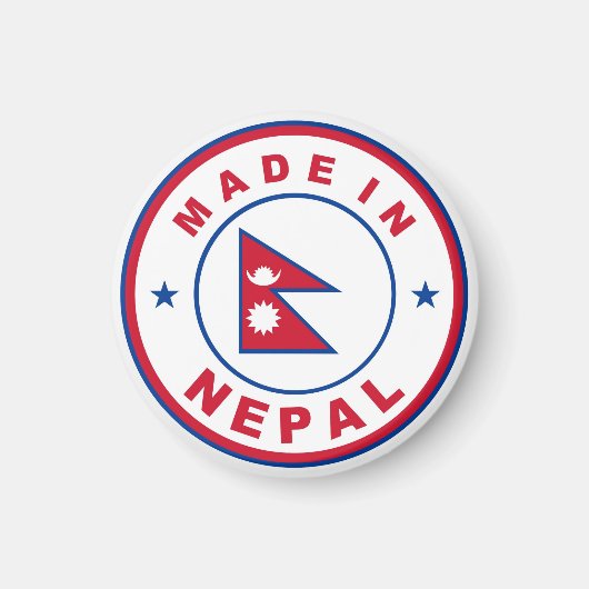 gemaakt in de nepal - productlabel ronde magneet (Voorkant)