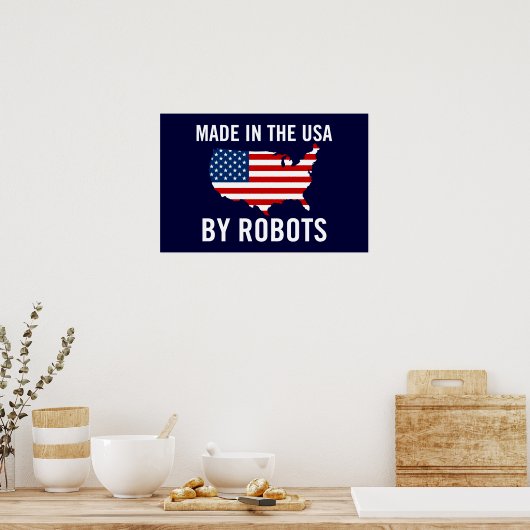 Gemaakt in de Verenigde Staten door Robots Poster (Keuken)