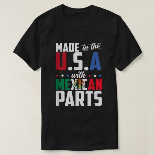 Gemaakt in de Verenigde Staten met Mexicaanse onde T-shirt (Design voorkant)