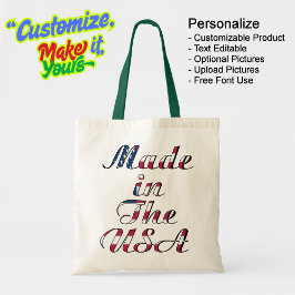 Gemaakt in de Verenigde Staten Natural & Dark Gree Tote Bag