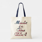 Gemaakt in de Verenigde Staten Natural & Navy Budg Tote Bag (Achterkant)
