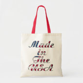 Gemaakt in de Verenigde Staten Natural & Red Budge Tote Bag (Voorkant)