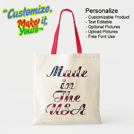 Gemaakt in de Verenigde Staten Natural & Red Budge Tote Bag