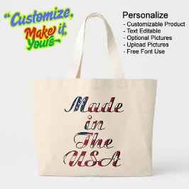 Gemaakt in de Verenigde Staten Natuurlijke Beige J Grote Tote Bag