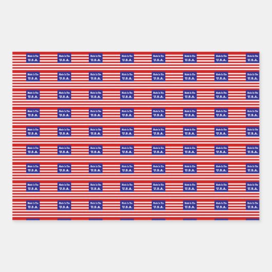 Gemaakt in de Verenigde Staten Rood Wit en Blauw A Inpakpapier Vel (Voorkant)