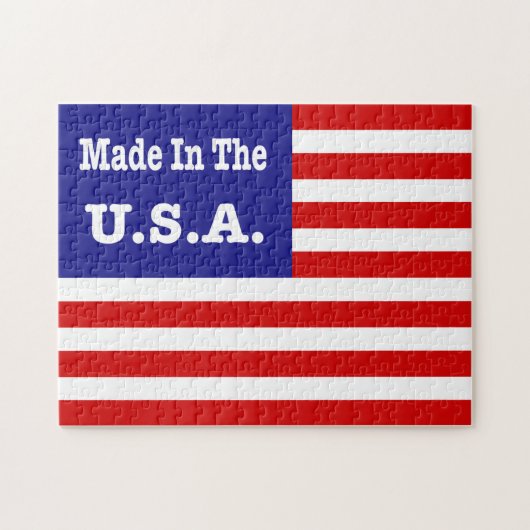 Gemaakt in de Verenigde Staten Rood Wit en Blauw A Legpuzzel (Horizontaal)