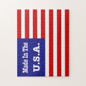 Gemaakt in de Verenigde Staten Rood Wit en Blauw A Legpuzzel (Verticaal)