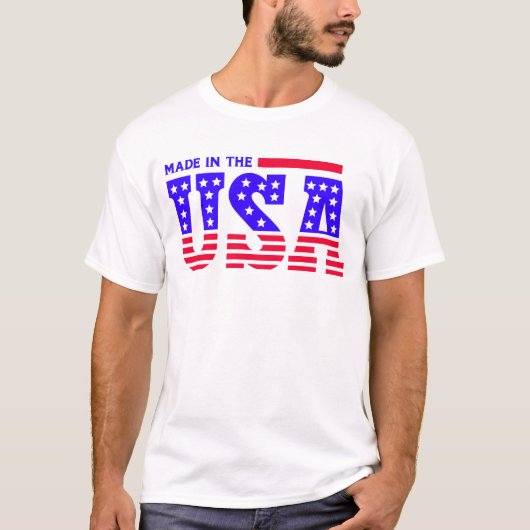Gemaakt in de VS Amerikaanse TEKST T-shirt (Voorkant)