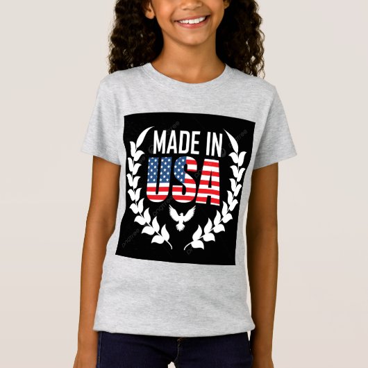 Gemaakt in de VS meisjes T-shirt (Voorkant)