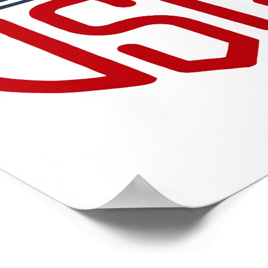 Gemaakt in de VS Rood, Blauw en Wit poster (Hoek)