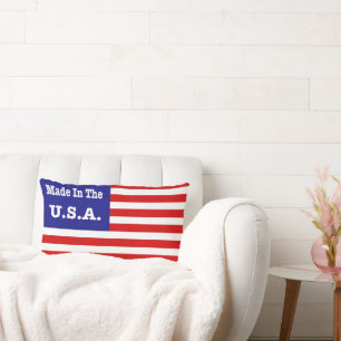 Gemaakt in de VS Rood Wit En Blauw Amerikaanse Vla Kussen