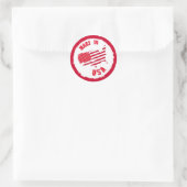 Gemaakt in de VS rubber stempel ontwerp Ronde Sticker (Tas)