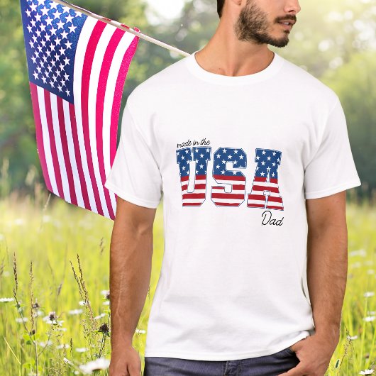 Gemaakt in de VS Vlag Patriottisch 4 juli T-shirt