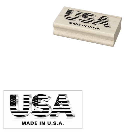 Gemaakt in de VS vlag rubberen stempel (Gestempeld)