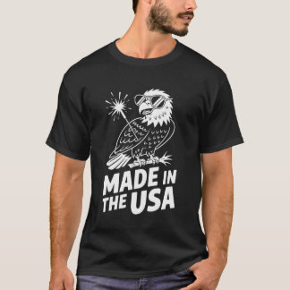 Gemaakt in de VS Witte Adelaar Kunst Patriottisch T-shirt