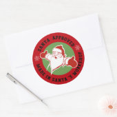 Gemaakt in de Werkplaats van de Kerstman Rood Cade Ronde Sticker (Envelop)