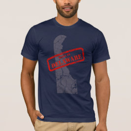 Gemaakt in Delaware Grunge Map Navy Blue T-shirt