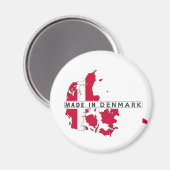 gemaakt in denemarken , land map label magneet (Voorkant / Achterkant)